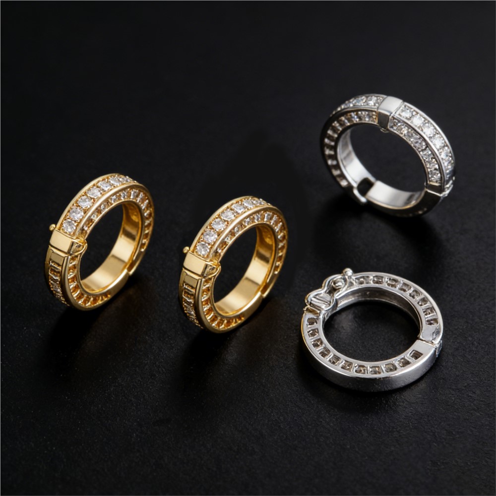 Pearl Necklace - 2pcs Round Connector Buckles Pearl Clasps