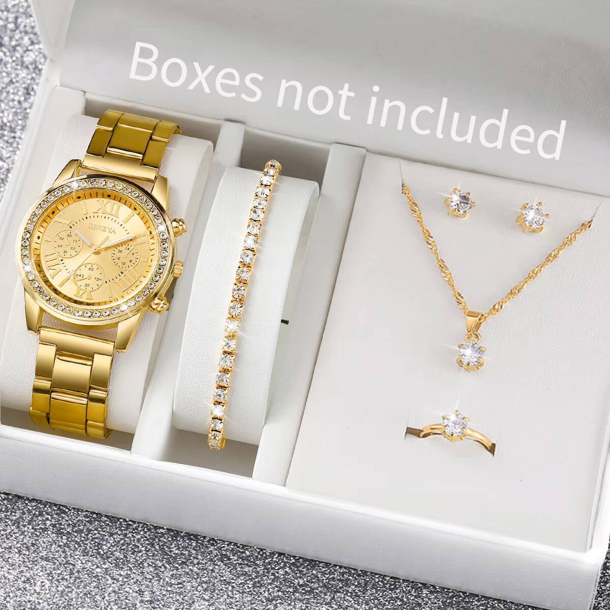 Jewelry Box Organizer Watches - 6PCS/Set Fashion Rhinestone Women Watches Analog