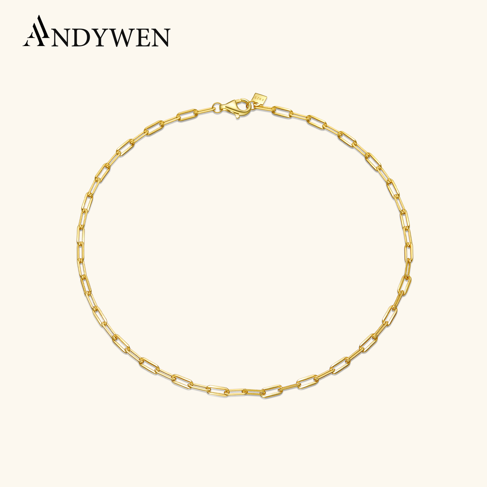 Anklet Foot Chain - ANDYWEN Bạc 925 Vàng Bạn Trai