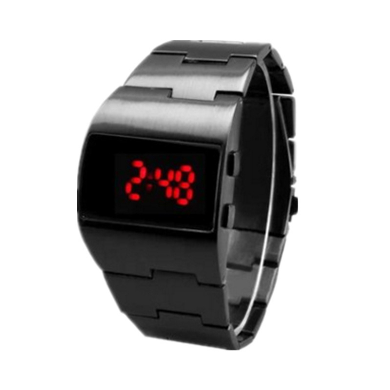 Jewelry Type Watches - Digital Mens Watches Black Stainless Steel