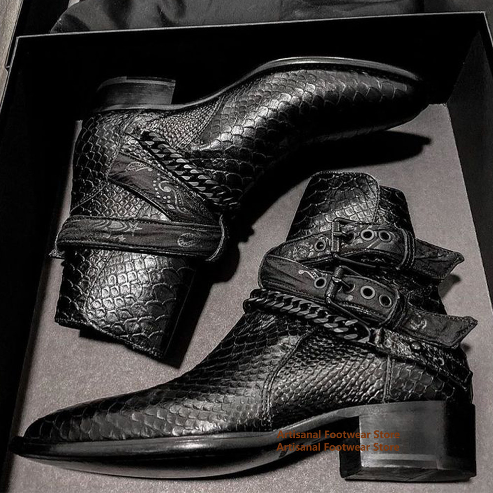 Anklet Foot Chain - Snake Pattern Chelsea Boots Metal Chain