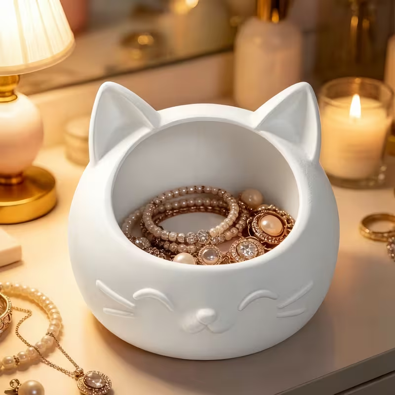 Mini Cartoon Cat-Shaped Storag - đánh giá và giá Jewelry Box Organizer Watches