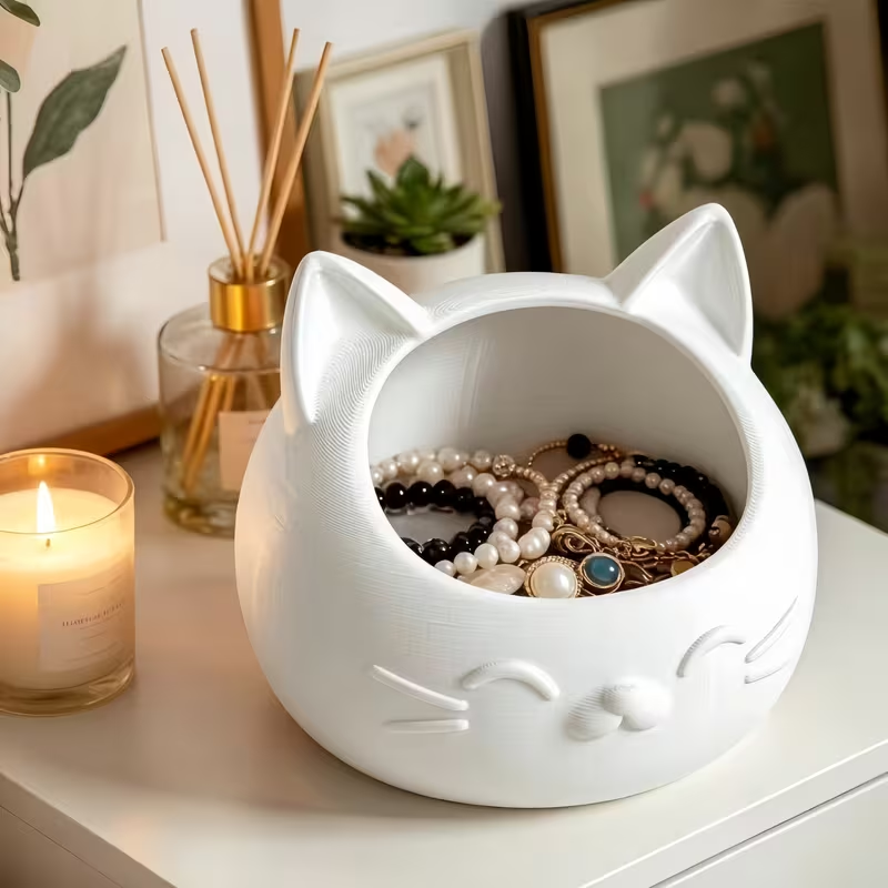Mini Cartoon Cat-Shaped Storag - đánh giá và giá Jewelry Box Organizer Watches