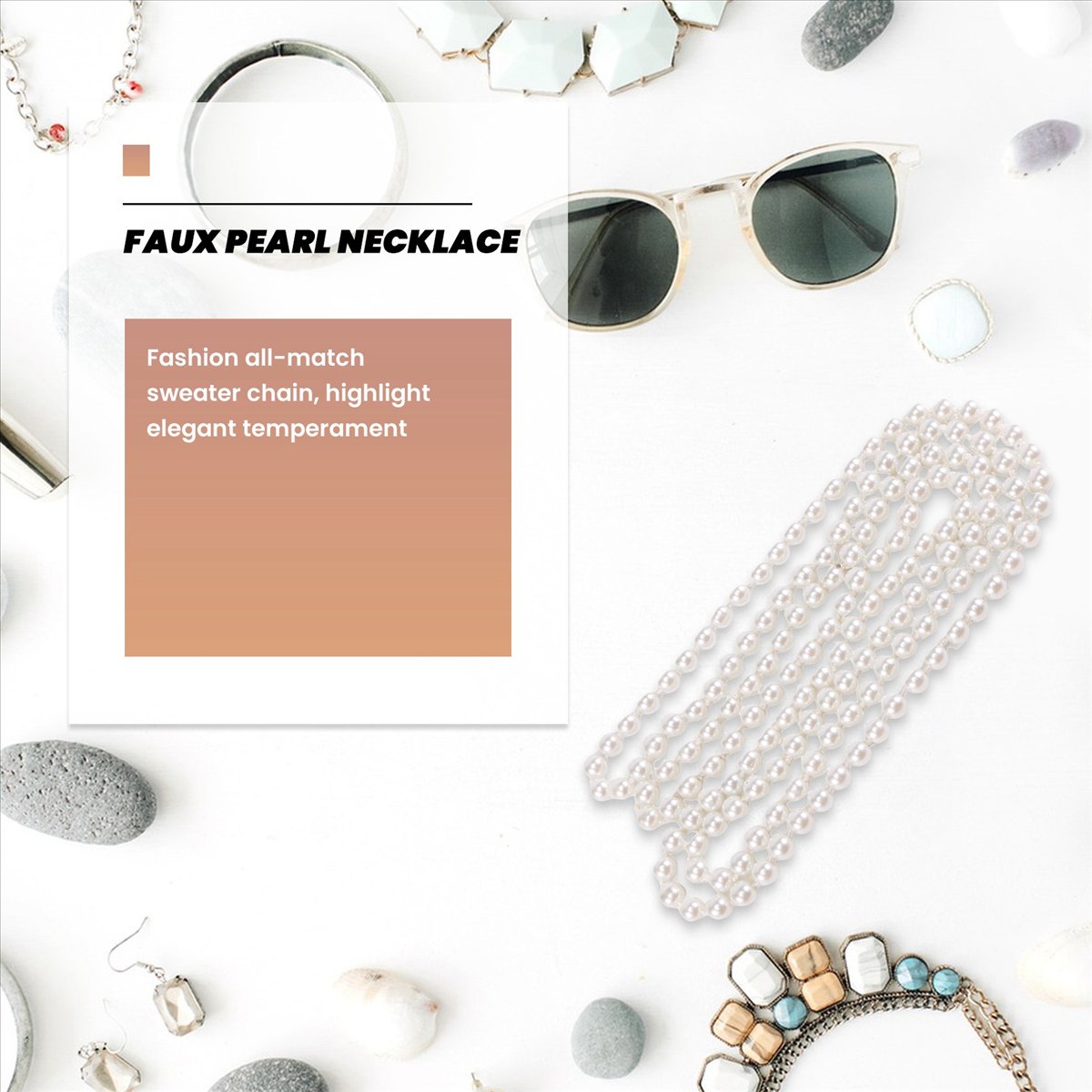 ABQR Faux Pearl Long Sweater C - đánh giá và giá Pearl Necklace