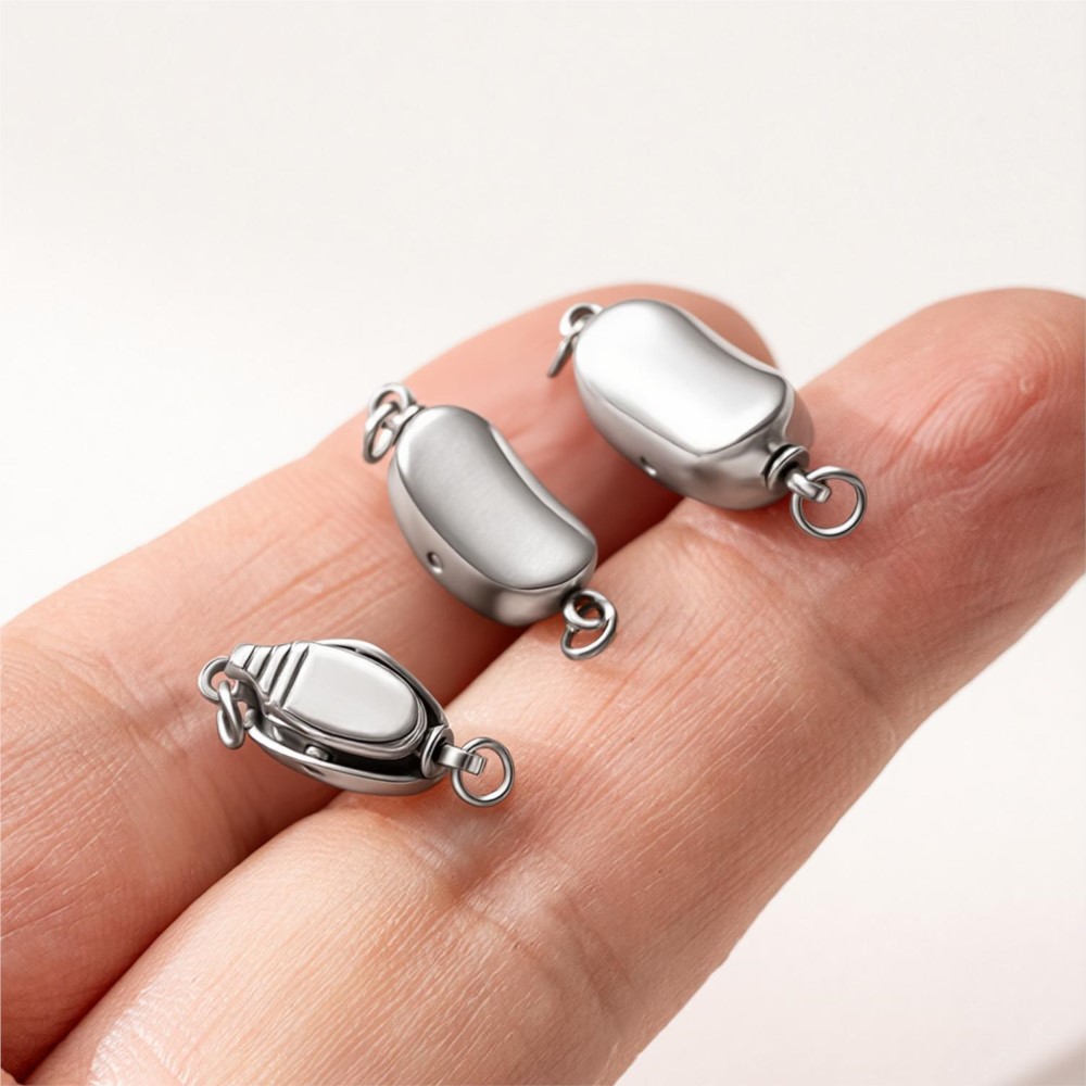 2pcs Stainless Steel Press Buc - đánh giá và giá Pearl Necklace