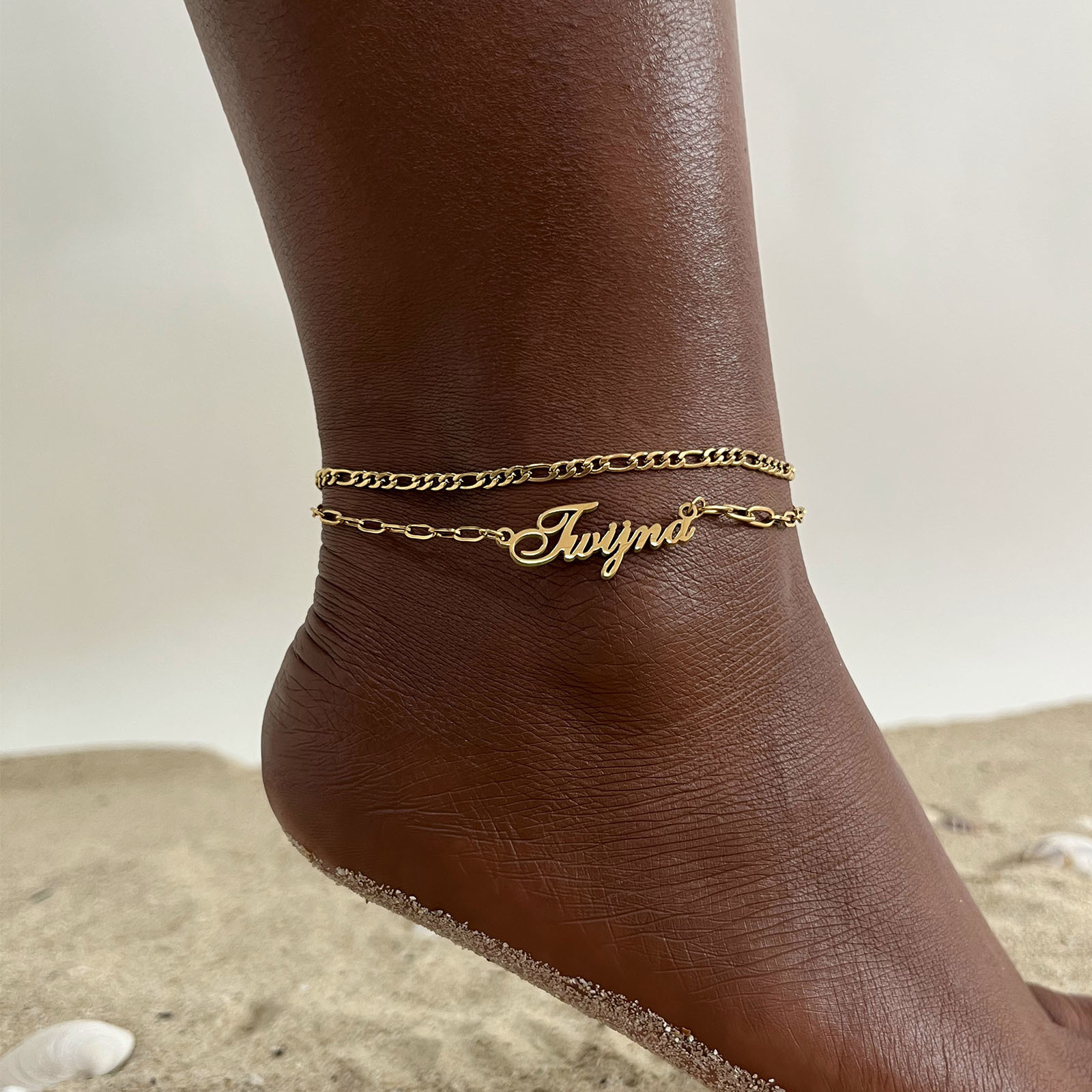 Vnox Customized Name Anklets f - đánh giá và giá Anklet Foot Chain