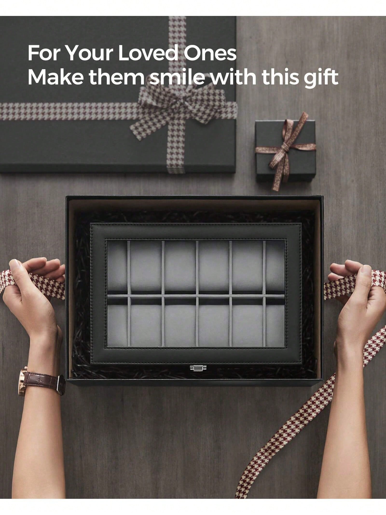12-Slot Lockable Watch Box wit - đánh giá và giá Jewelry Box Organizer Watches