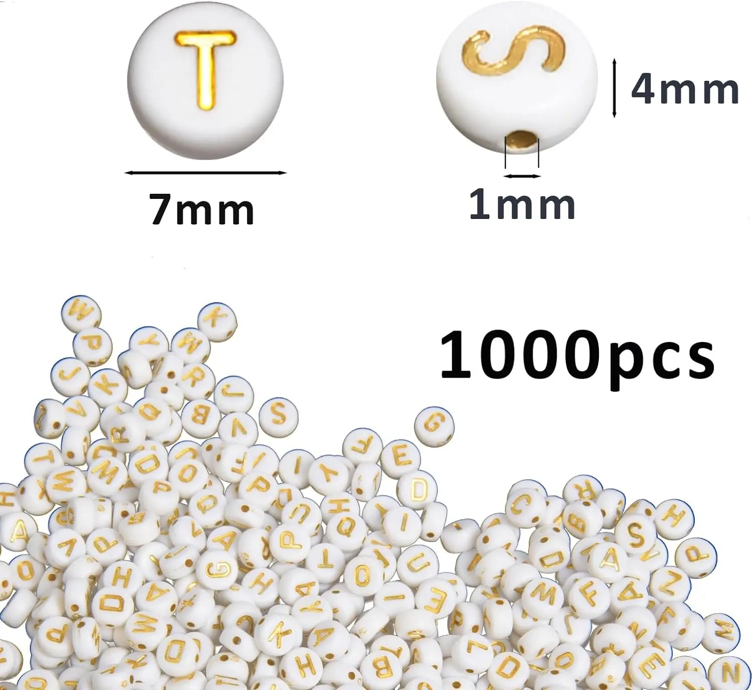 1000 Letter Beads White Circul - đánh giá và giá Jewelry Quotes