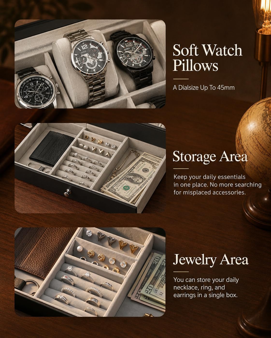 Watch Box Organizer for Men Gi - đánh giá và giá Jewelry Box Organizer Watches
