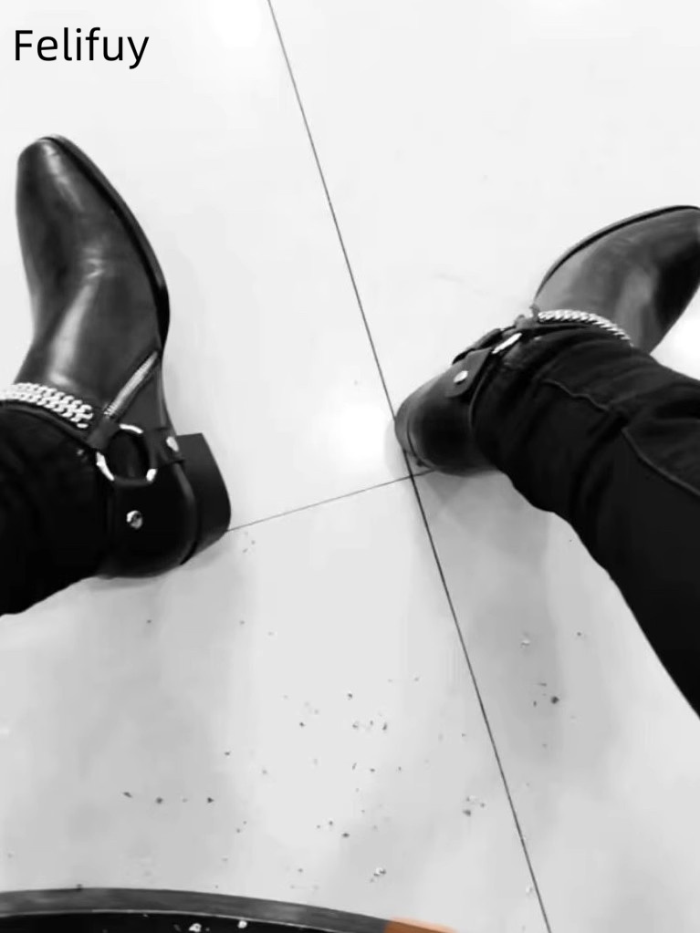 Black Chains Men Chelsea Boots - đánh giá và giá Anklet Foot Chain