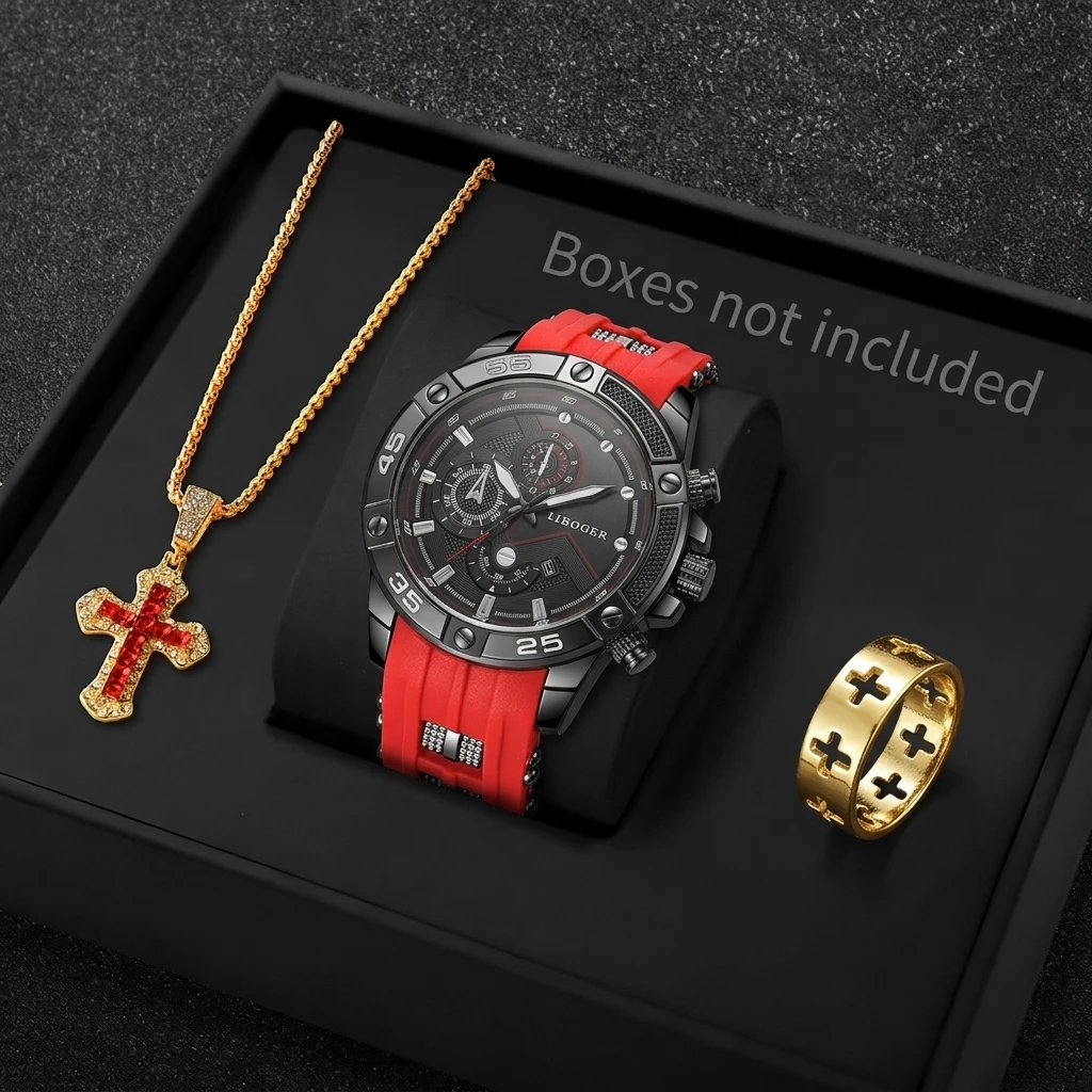 3PCS Fashion Male Sports Watch - đánh giá và giá Jewelry Type Watches