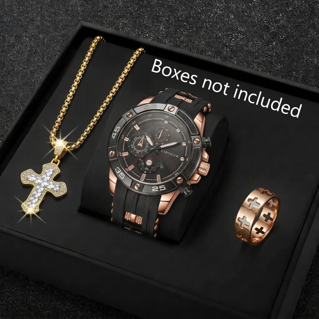3PCS Fashion Male Sports Watch - đánh giá và giá Jewelry Type Watches