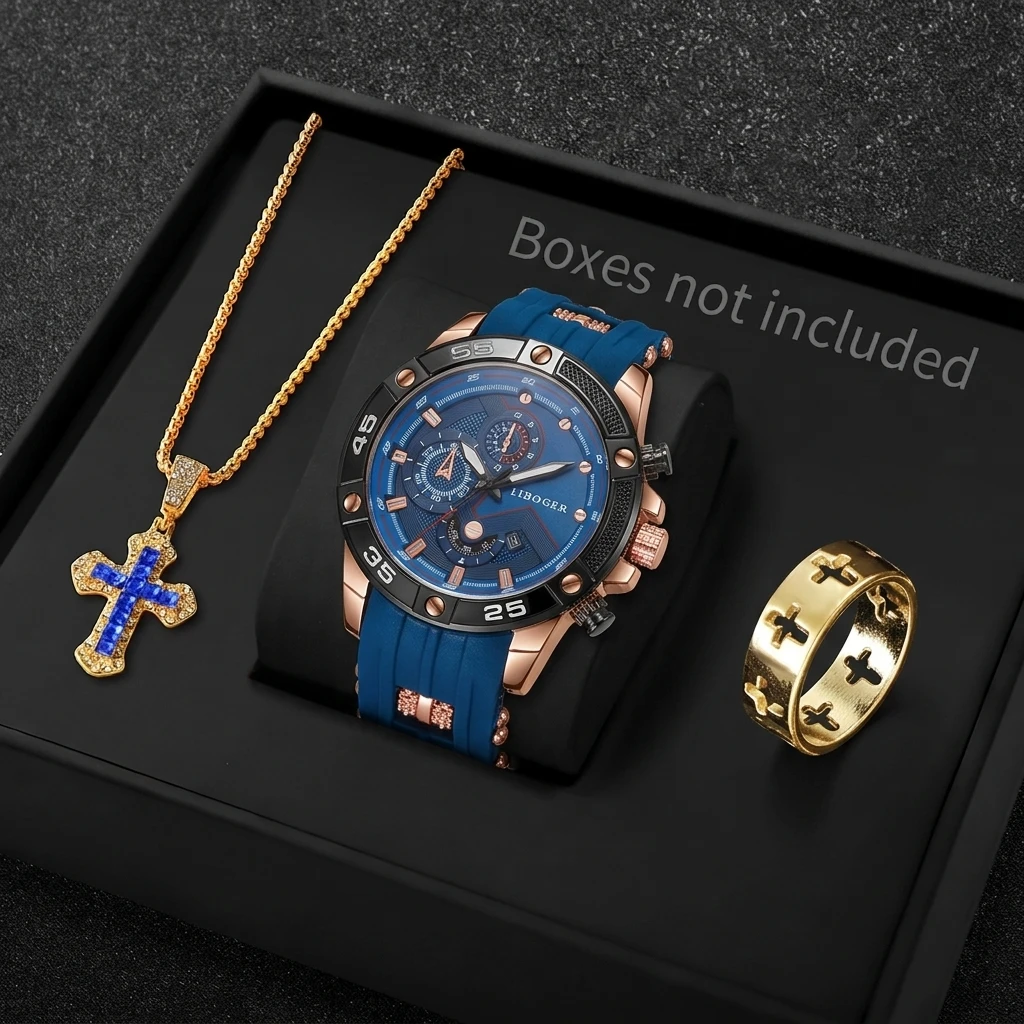 3PCS Fashion Male Sports Watch - đánh giá và giá Jewelry Type Watches